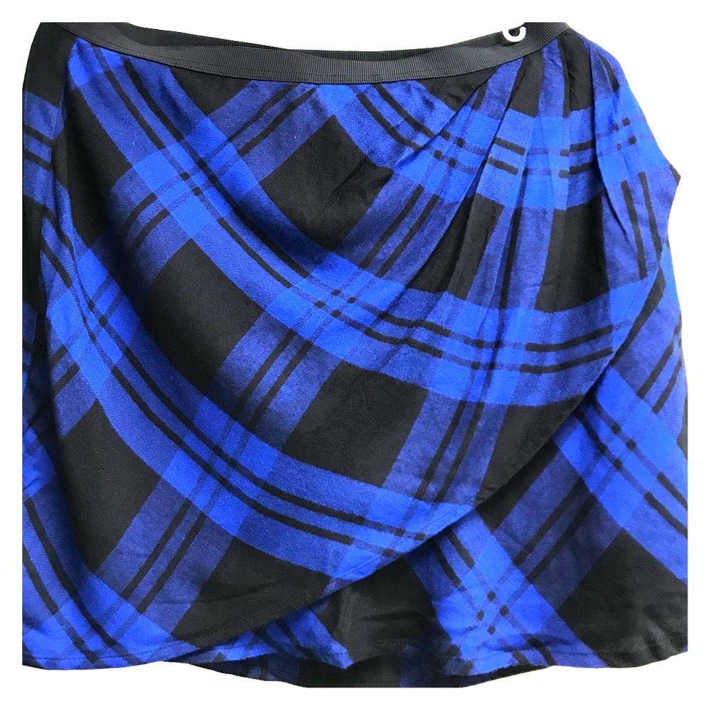 GAP plaid mock wrap skirt NWT